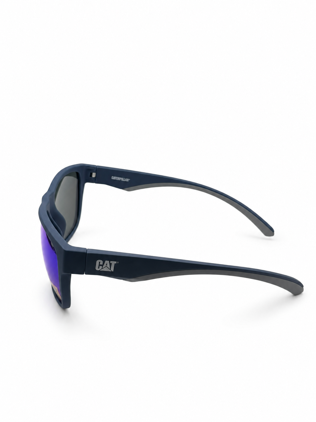CAT CTS-8032-106P Unisex Polarized Sunglasses Matte Blue Square Frame Blue Mirror Lens UV Protection