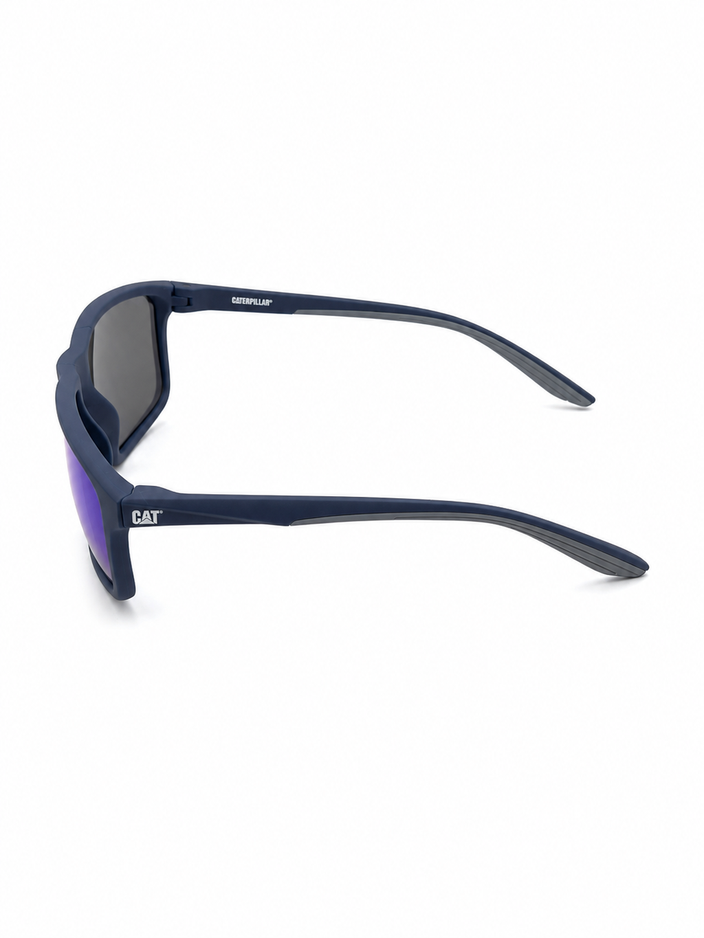 CAT CTS-8033-106P Unisex Polarized Sunglasses Blue Mirror Lens Matte Navy Square Frame