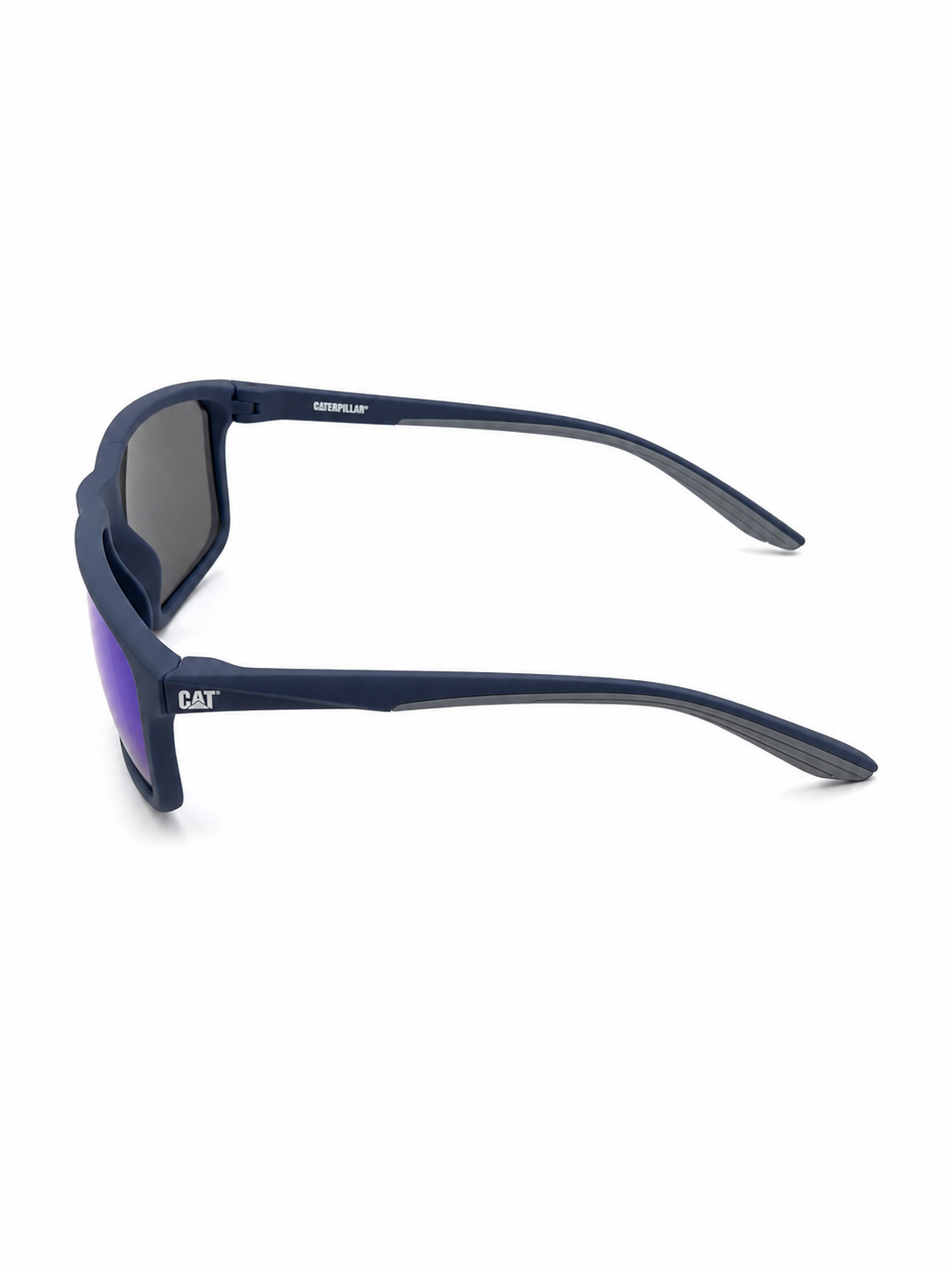 CAT CTS-8033-106P Unisex Polarized Sunglasses Blue Mirror Lens Matte Navy Square Frame