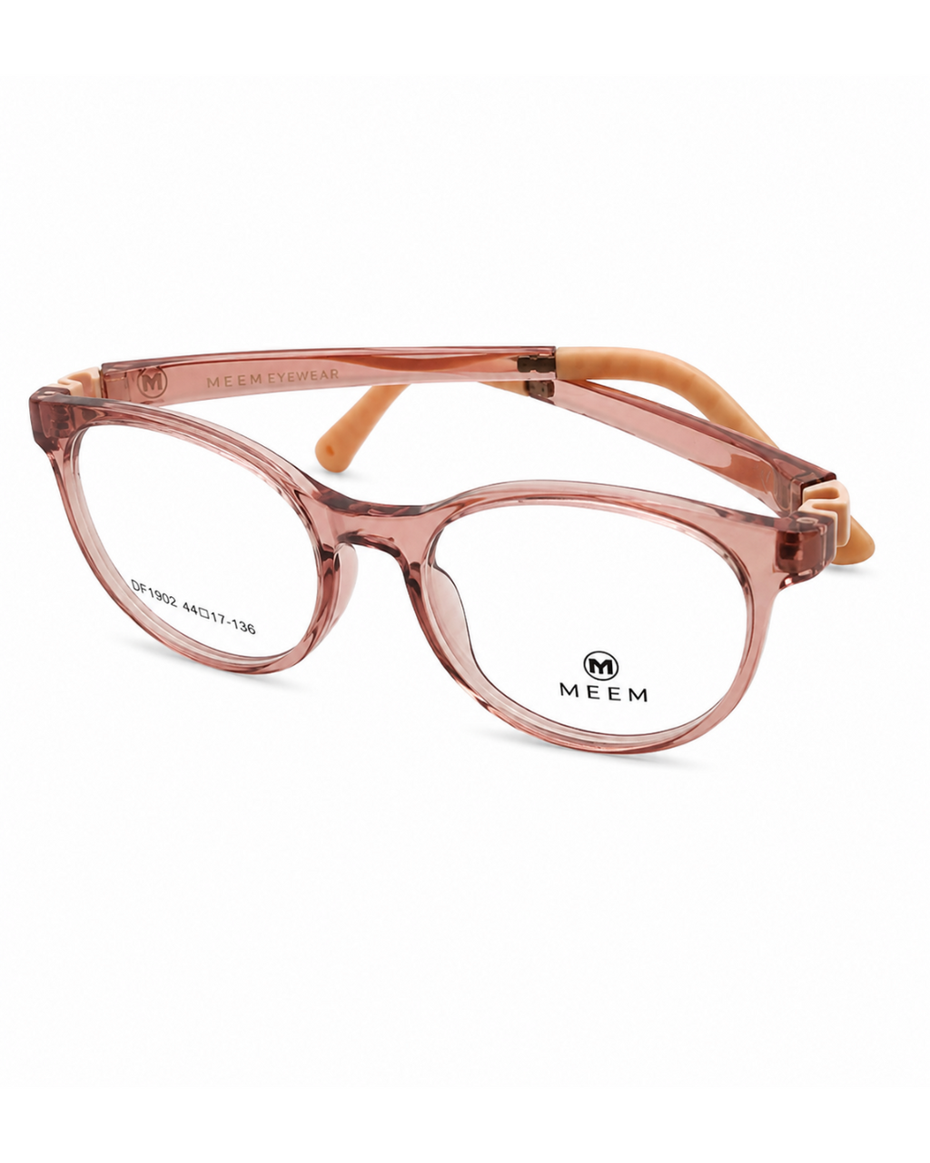 MEEM Kids DF1902 Transparent Pink Round Optical Frame