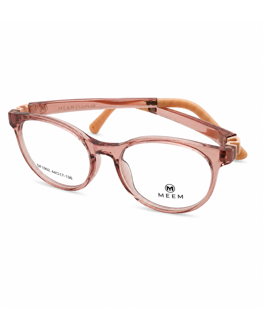 MEEM Kids DF1902 Transparent Pink Round Optical Frame