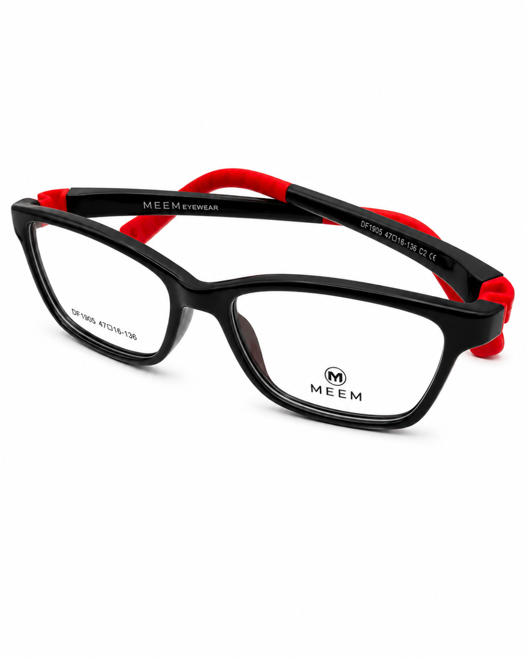 MEEM Kids DF1905 C2 Black & Red Optical Frame | Children's Prescription Eyeglasses