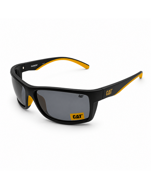 CAT CTS-8031-104P Polarized Sports Sunglasses – Matte Black Wraparound Frame with Smoke Grey UV400 Lenses | Unisex