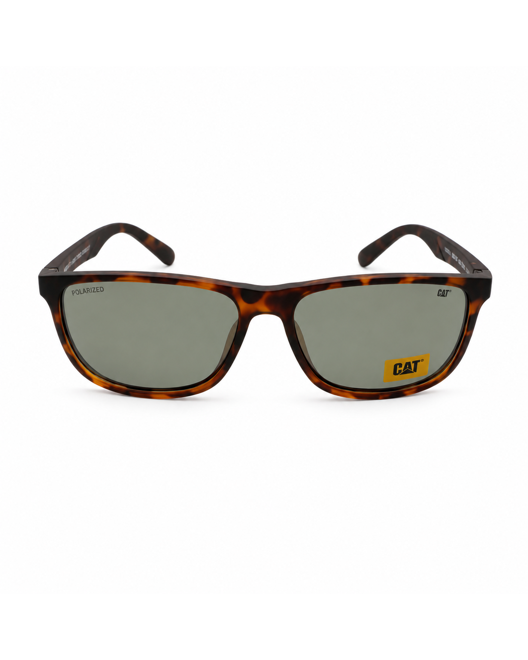 CAT CTS-8041-102P Polarized Square Sunglasses – Tortoise Brown Frame with Silver Mirror UV400 Lenses | Unisex