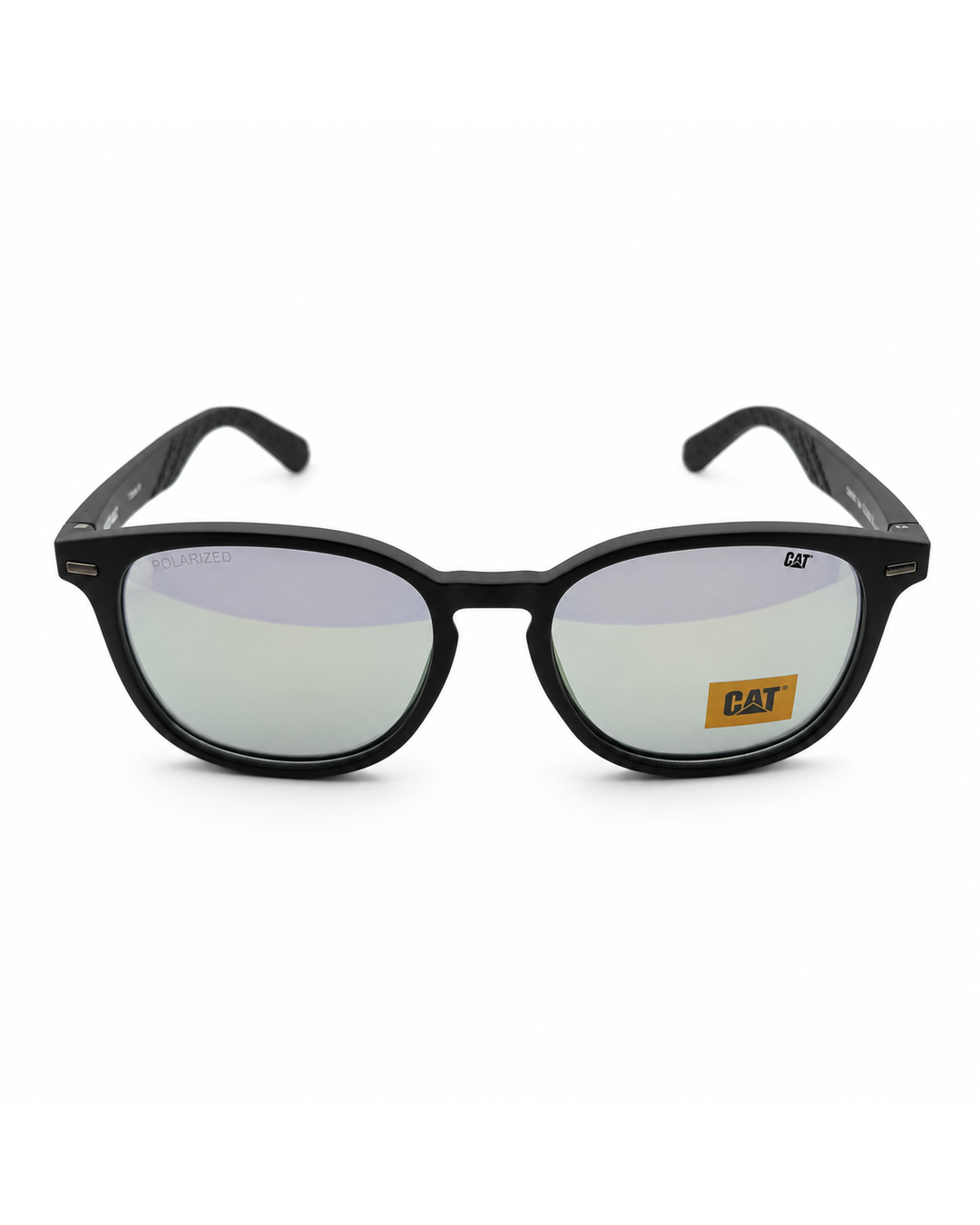 CAT CTS-8042-104P Polarized Square Sunglasses – Matte Black Frame with Silver Mirror UV400 Lenses | Unisex