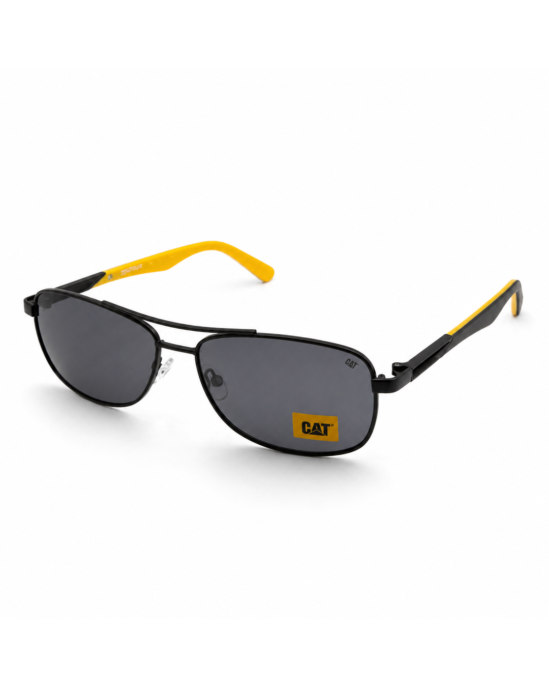 CAT CTS-8023-004P Polarized Aviator Sunglasses – Matte Black Metal Frame with Smoke Grey UV400 Lenses | Unisex