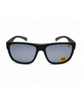CAT CTS-8032-104P Unisex Polarized Sunglasses Matte Black Square Frame Light Blue Mirror Lens UV Protection