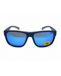 CAT CTS-8032-106P Unisex Polarized Sunglasses Matte Blue Square Frame Blue Mirror Lens UV Protection