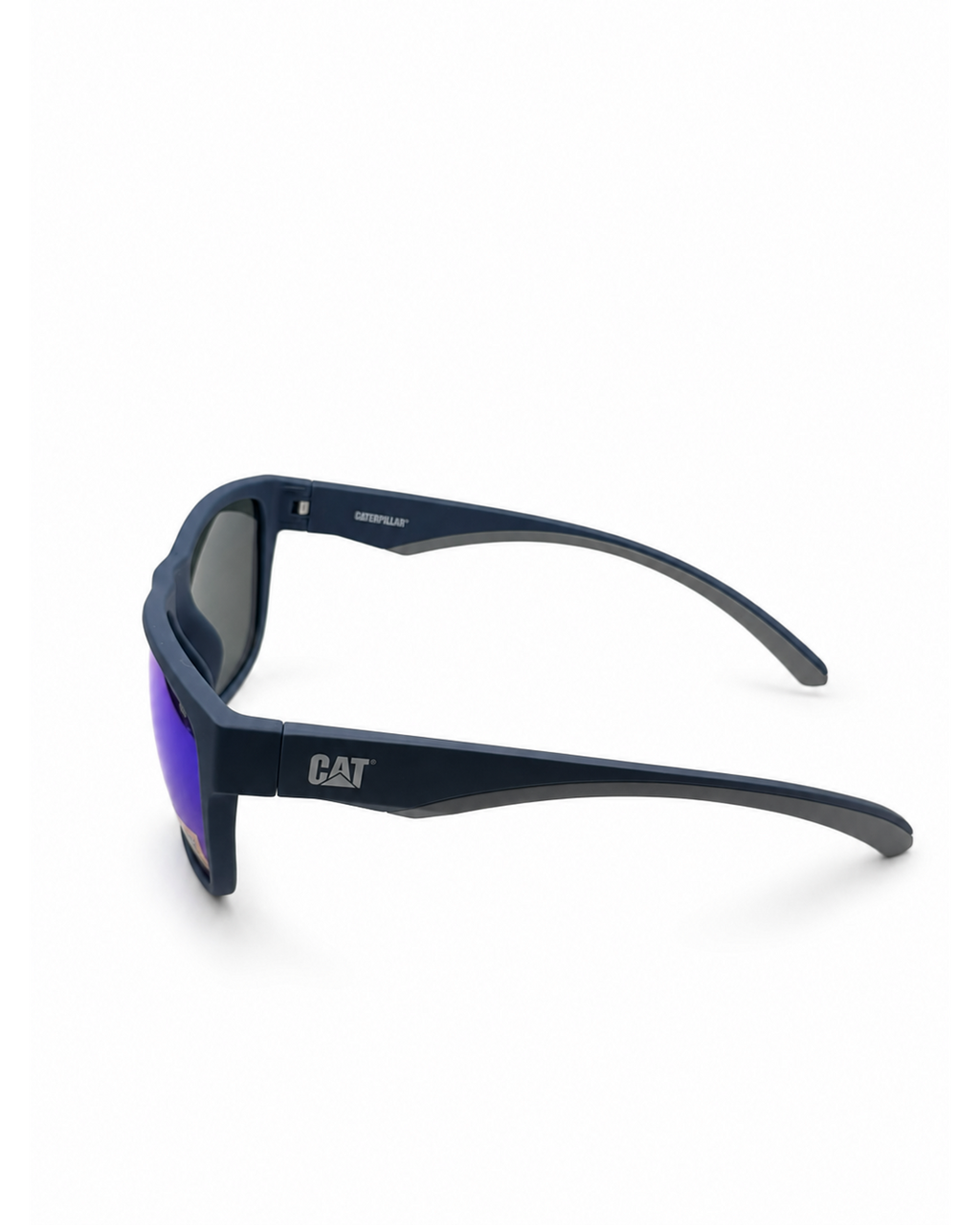 CAT CTS-8032-106P Unisex Polarized Sunglasses Matte Blue Square Frame Blue Mirror Lens UV Protection