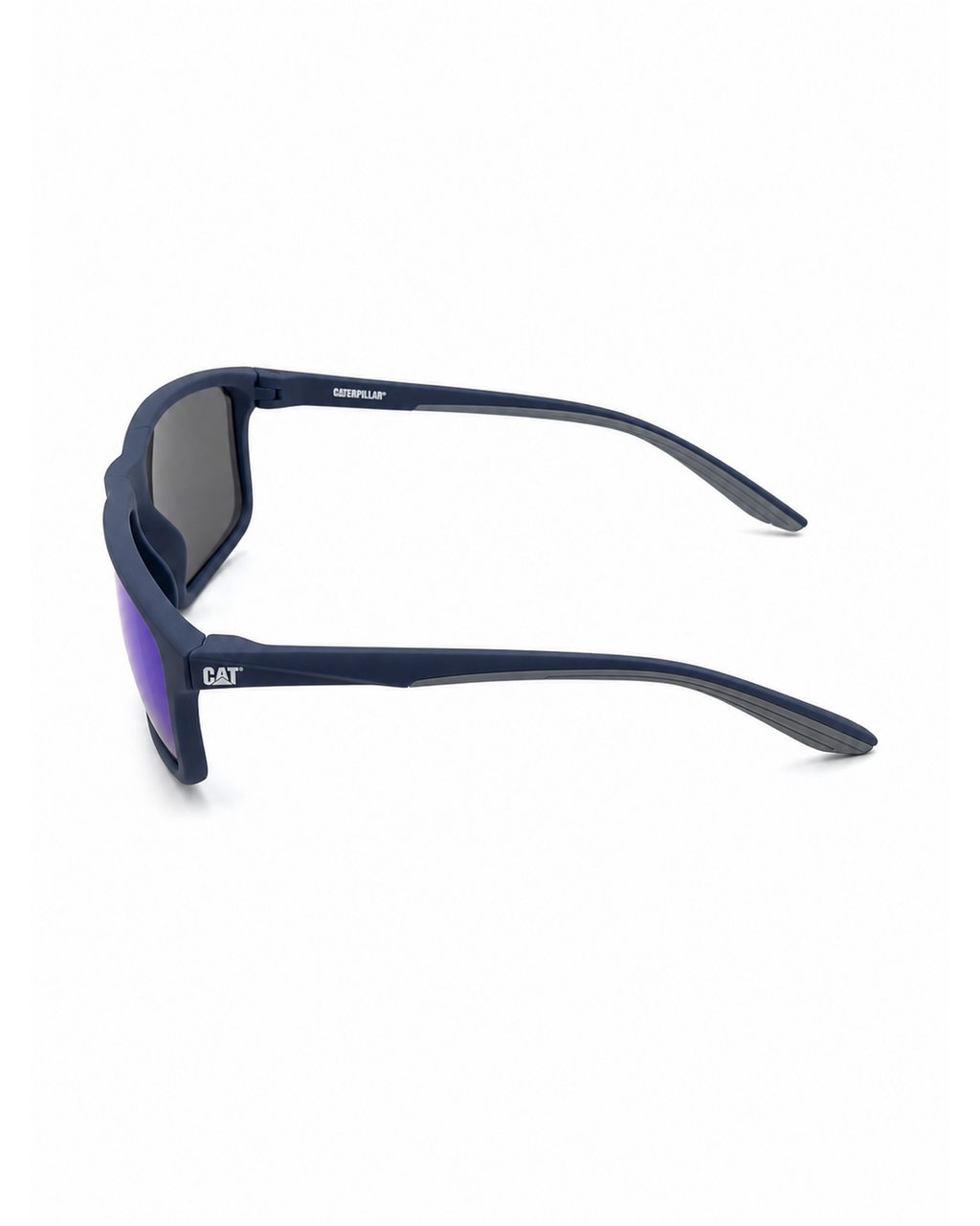 CAT CTS-8033-106P Unisex Polarized Sunglasses Blue Mirror Lens Matte Navy Square Frame