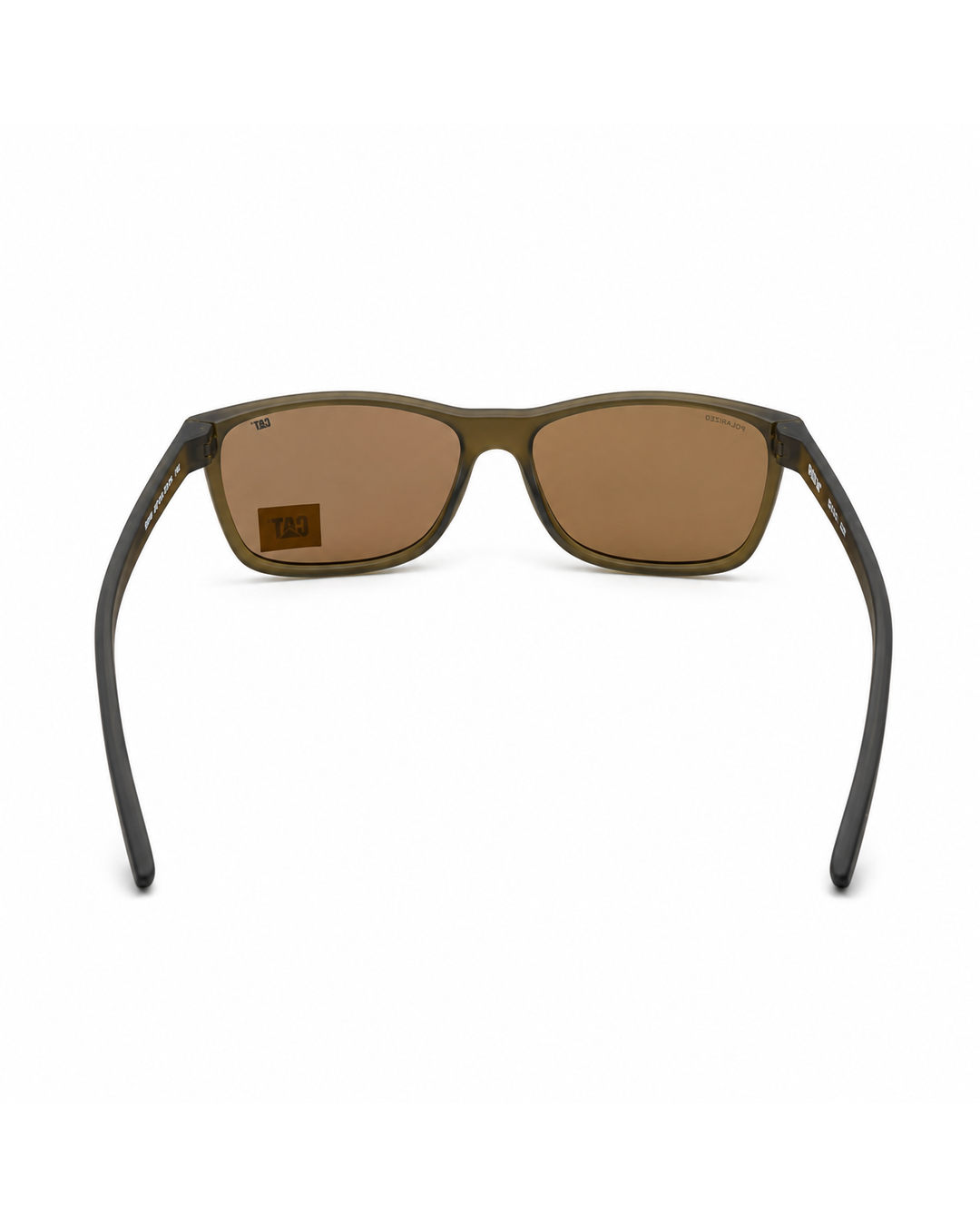 CAT CTS-8034-109P Polarized Square Sunglasses – Translucent Olive Green Frame with Gold Mirror UV400 Lenses | Unisex