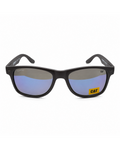 CAT CTS BLINDING 108P Polarized Square Sunglasses – Rubberized Matte Grey Frame with Blue Mirror UV400 Lenses | Unisex