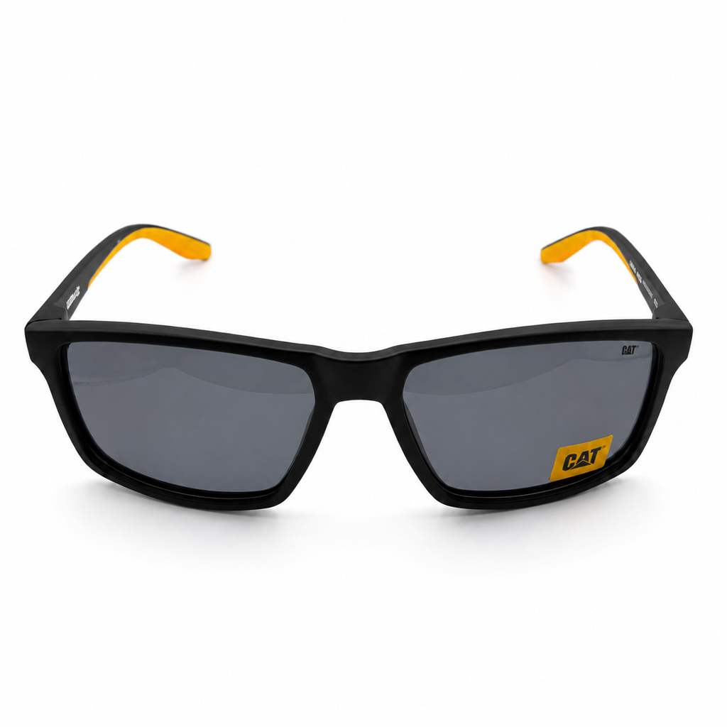 CAT CTS-8033-104P Unisex Polarized Sunglasses Smoke Grey Lens Matte Black Square Frame